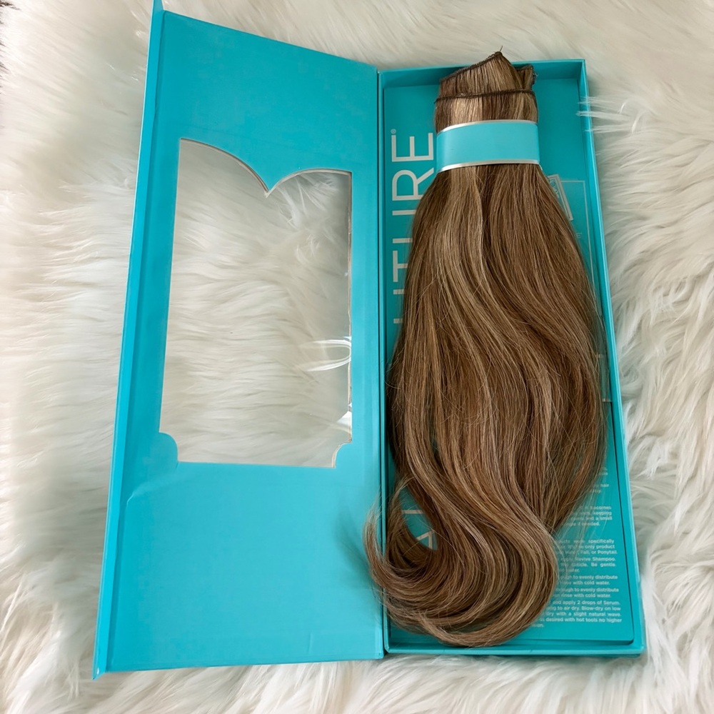 HaloCouture Hair Extension 16 in 4-27 Medium Brown w Highlights - Picture 11 of 14